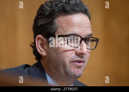 Washington, United States. 16th Nov, 2023. United States Senator Brian Schatz (Democrat of Hawaii) at a nominations hearing in the Dirksen Senate office building in Washington, DC, USA on Thursday, November 16, 2023. Photo by Annabelle Gordon/CNP/ABACAPRESS.COM Credit: Abaca Press/Alamy Live News Stock Photo