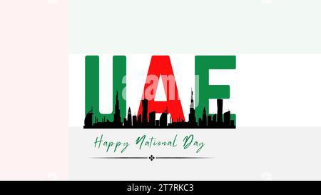Happy National Day of UAE. Vector Illustration Stock Vector