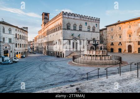 Piazza IV Novembre in Perugia, Umbria, Italy Stock Photo
