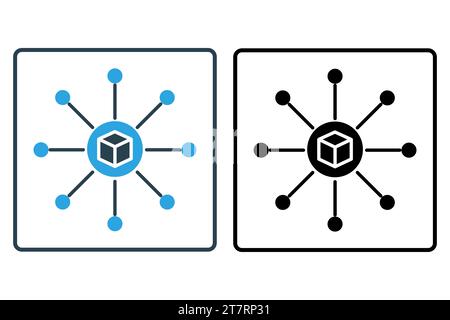 blockchain technology icon. solid icon style. simple vector design editable Stock Vector