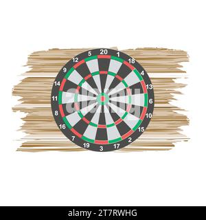 vector red dart arrow striking the target in the dartboard's center Stock Vector