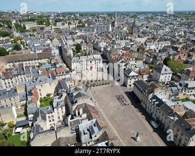 City centre Caen Normandy France drone,aerial Stock Photo