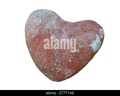 heart oval stone isolated on white background Stock Photo