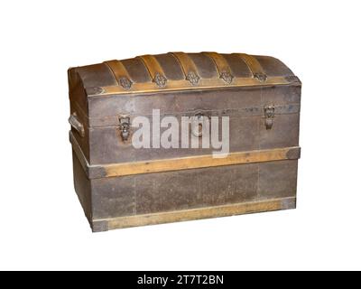 medieval chest isolated on white background Stock Photo