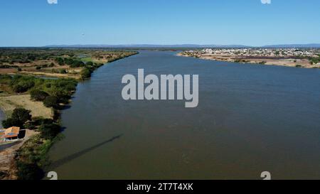 sao Francisco River in Bahia barra, bahia, brazil - october 1, 2023: aerial view of the Sao Francisco River in Bahia. BARRA BAHIA BRAZIL Copyright: xJoaxSouzax 011023JOA4312908 Credit: Imago/Alamy Live News Stock Photo
