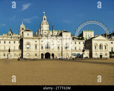 Horse Guards Parade, with the London Eye in the background. Stock Photo