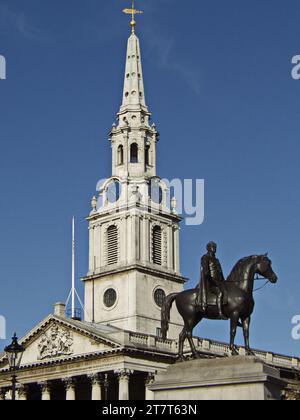 King George IV statue, Trafalgar Square, London, UK. Stock Photo