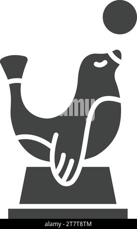 Sea Dog Performing icon vector image. Stock Vector