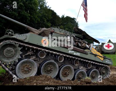 The M18 Hellcat is a tank destroyer that was used by the United States Army in World War II and the Korean War. Stock Photo
