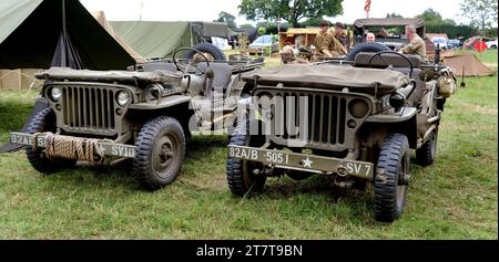 American WW2 jeep on display. Stock Photo