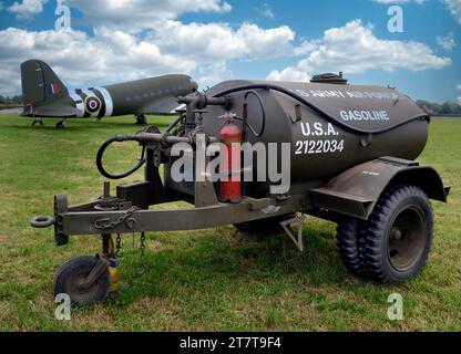 The Douglas C-47 Skytrain or Dakota is a military transport aircraft developed from the civilian Douglas DC-3 airliner. Stock Photo