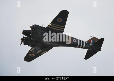 The Avro Anson is a British twin-engine, multi-role aircraft built by the aircraft manufacturer Avro. Stock Photo