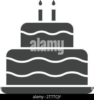 Two layered cake icon vector image. Stock Vector