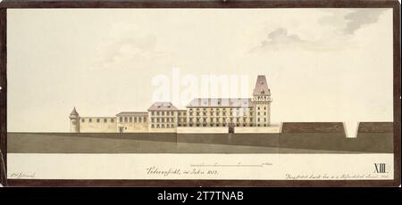 Johann Aman (Architekt in) Vienna I, Hofburg, Aman reconstruction, Swiss tract, reconstructed view against Burgplatz in 1552. Graphite (presentation); Feder in black; multicolored 1823 , 1823 Stock Photo