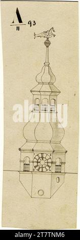 Johann Aman (Architekt in) Vienna I, Hofburg, Amalienburg, Tower, Upper. Feder in black, graphite 1824 , 1824 Stock Photo