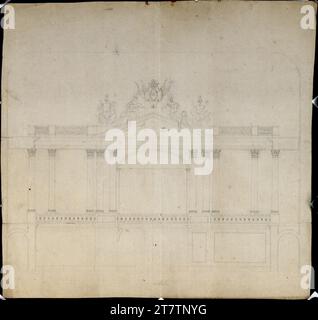 Johann Aman (Architekt in) Vienna I, Hofburg, Winter Reitschule, cut with the Hofloge. Graphite around 1814 Stock Photo