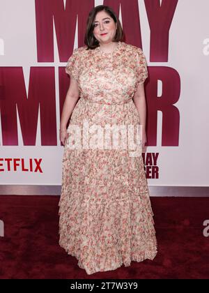Los Angeles, United States. 16th Nov, 2023. LOS ANGELES, CALIFORNIA, USA - NOVEMBER 16: Samy Burch arrives at the Los Angeles Premiere Of Netflix's 'May December' held at the Academy Museum of Motion Pictures on November 16, 2023 in Los Angeles, California, United States. (Photo by Xavier Collin/Image Press Agency) Credit: Image Press Agency/Alamy Live News Stock Photo