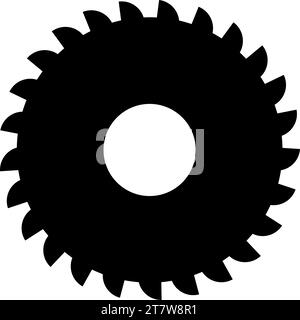 Round knife millstone circular saw disc icon black color vector illustration image flat style simple Stock Vector