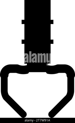 Prize toy manipulator iron hook crane claw picker icon black color vector illustration image flat style simple Stock Vector