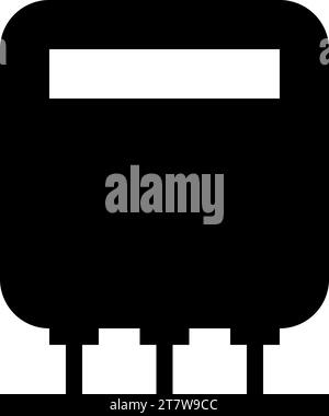 Electric meter home electricity power counts energy measuring consumption equipment icon black color vector illustration image flat style simple Stock Vector