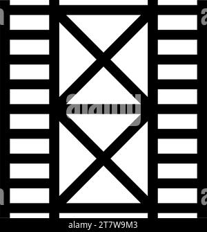 Scaffolding prefabricated construction frame floors two 2 icon black color vector illustration image flat style simple Stock Vector