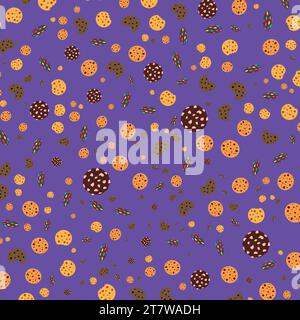 National Cookie Day seamless pattern vector illustration. Cookie Day Poster, December 4. Important day. Stock Vector