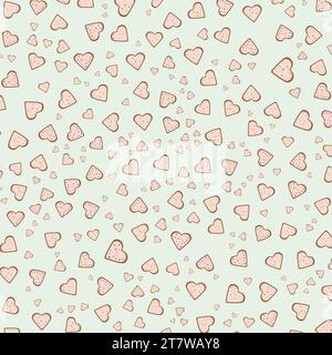National Cookie Day seamless heart pattern vector illustration. Cookie Day Poster, December 4th. Important day. Stock Vector