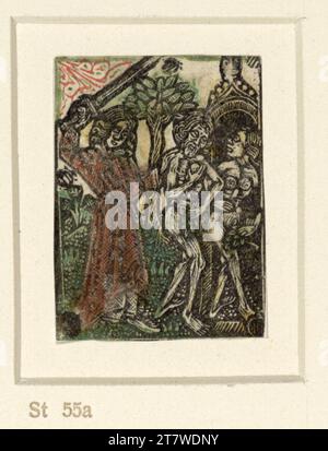 A depiction of Adam and Eve from a medieval stained glass window ...