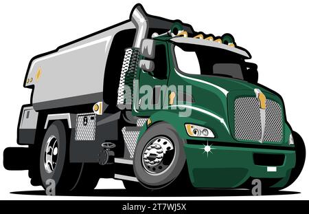 Cartoon tanker truck. Available EPS-8 vector format separated by groups and layers for easy edit Stock Vector