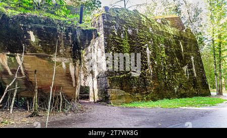 Wolf's Lair/Wolfsschanze a town of bunkers surrounded by forest, lakes and swamps. This is Adolf Hitler's largest and most recognizable field command. Stock Photo