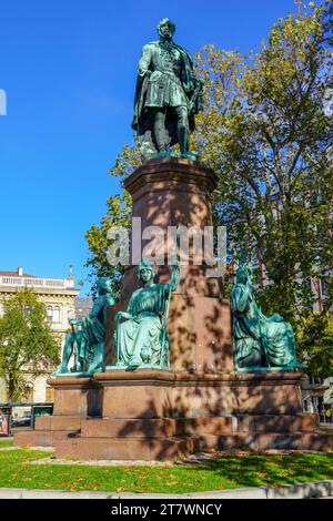 Budapest, Hungary, November 3, 2023:Ferenc Deák Statue on the southern end of V Széchenyi István tér, the Hungarian minister largely responsible for t Stock Photo