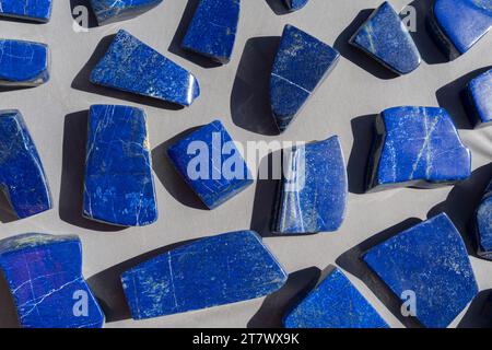 Lapis lazuli from Afghanistan, at the Tucson Gem & Mineral Show Stock Photo