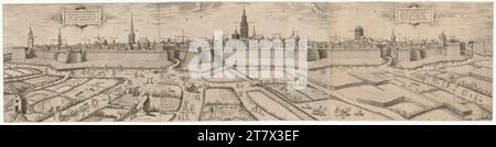 Frans Huys View of Antwerp. Etching and copper engraving 1557 , 1557 Stock Photo