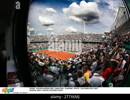 TENNIS - ROLAND-GARROS 2008 - PARIS (FRA) - 25/05/2008 - PHOTO : LOIC BARATOUX / DPPI GENERAL VIEW - PHILIPPE CHATRIER COURT Stock Photo