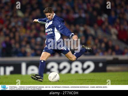 FOOTBALL - FRENCH CHAMPIONSHIP 2002/03 - 021116 - OLYMPIQUE LYONNAIS v GIRONDINS BORDEAUX - CAMEL MERIEM (BOR) - PHOTO LAURENT BAHEUX / FLASH PRESS Stock Photo