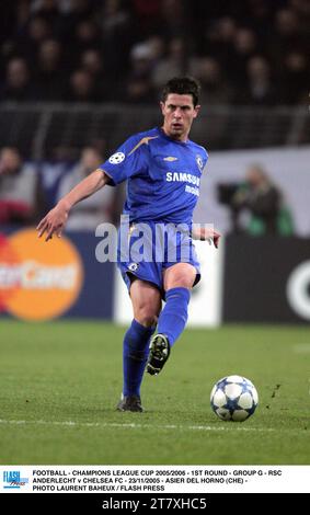 FOOTBALL - CHAMPIONS LEAGUE CUP 2005/2006 - 1ST ROUND - GROUP G - RSC ANDERLECHT v CHELSEA FC - 23/11/2005 - ASIER DEL HORNO (CHE) - PHOTO LAURENT BAHEUX / FLASH PRESS Stock Photo