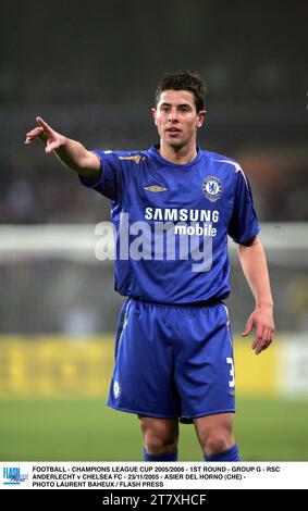 FOOTBALL - CHAMPIONS LEAGUE CUP 2005/2006 - 1ST ROUND - GROUP G - RSC ANDERLECHT v CHELSEA FC - 23/11/2005 - ASIER DEL HORNO (CHE) - PHOTO LAURENT BAHEUX / FLASH PRESS Stock Photo