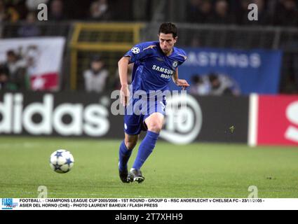 FOOTBALL - CHAMPIONS LEAGUE CUP 2005/2006 - 1ST ROUND - GROUP G - RSC ANDERLECHT v CHELSEA FC - 23/11/2005 - ASIER DEL HORNO (CHE) - PHOTO LAURENT BAHEUX / FLASH PRESS Stock Photo