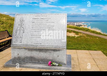 RAF Bomber Command Memorial, erected in 2012 to commemorate the 110000 World War II aircrew of Bomber Command, Beachy Head Stock Photo