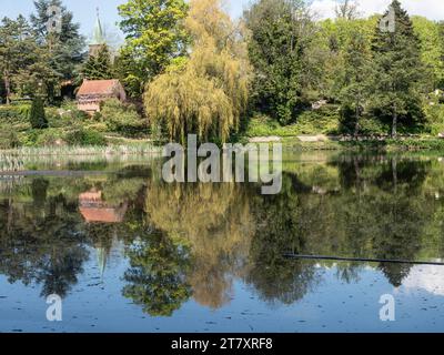 Lake in the grounds of the Louisiana Museum of Modern Art, Humlebaek, Copenhagen, Denmark, Scandinavia, Europe Stock Photo