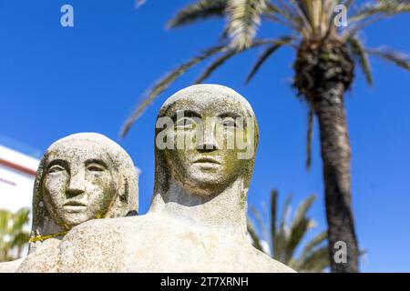 Detail, Statue of Three Women, Sitges, Catalonia, Spain, Europe Stock Photo