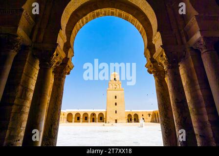 Interior of Great Mosque of Kairouan (Mosque of Uqba), UNESCO World Heritage Site, Kairouan, Tunisia, North Africa, Africa Stock Photo