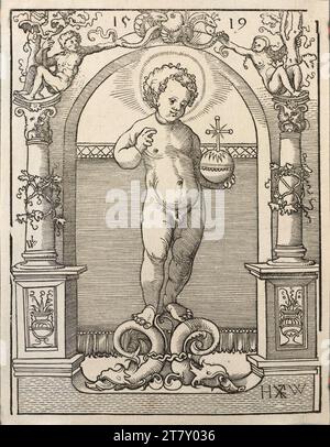 Monogrammist HW1 (Hans Wandereisen ?) (Hans Wandereisen ?) The little Redeemer in the niche. Woodcut 1519 , 1519 Stock Photo
