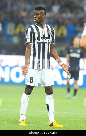 Paul Pogba of Juventus FC reacts during the serie A football match Inter against Juventus, on September 14, 2013 in San Siro stadium in Milan. PHOTO MASSIMO CEBRELLI / DPPI Stock Photo