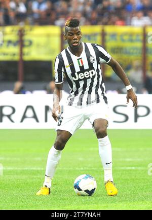 Paul Pogba of Juventus FC in action during the serie A football match Inter against Juventus, on September 14, 2013 in San Siro stadium in Milan. PHOTO MASSIMO CEBRELLI / DPPI Stock Photo