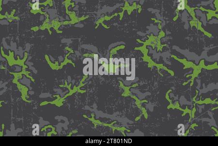 Urban night camouflage seamless pattern. Heavy scratch and grunge texture. Stock Vector