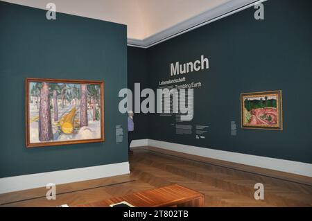 Postupim, Germany. 16th Nov, 2023. The exhibition Munch. Lebenslandschaft (Munch. Landscape of Life) at the Barberini Museum, Potsdam, Berlin, on November 16, 2023. A new exhibition presents the Norwegian expressionist Edvard Munch unconventionally as a landscape painter. Credit: Zapotocky Ales/CTK Photo/Alamy Live News Stock Photo