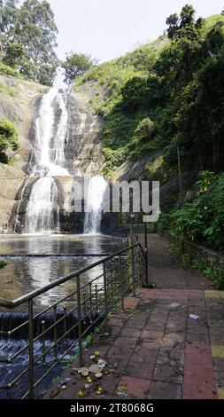 Beautiful scenic view of kodaikanal silver cascade water falls. Located ...