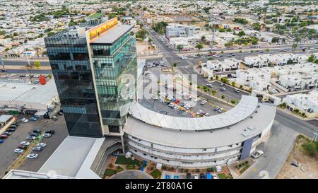 Commercial building, offices and Andenes Hermosillo mall. Mall. Aerial ...