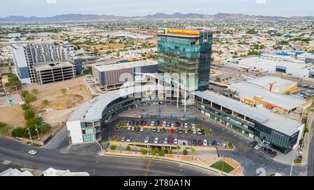 Commercial building, offices and Andenes Hermosillo mall. Mall. Aerial ...